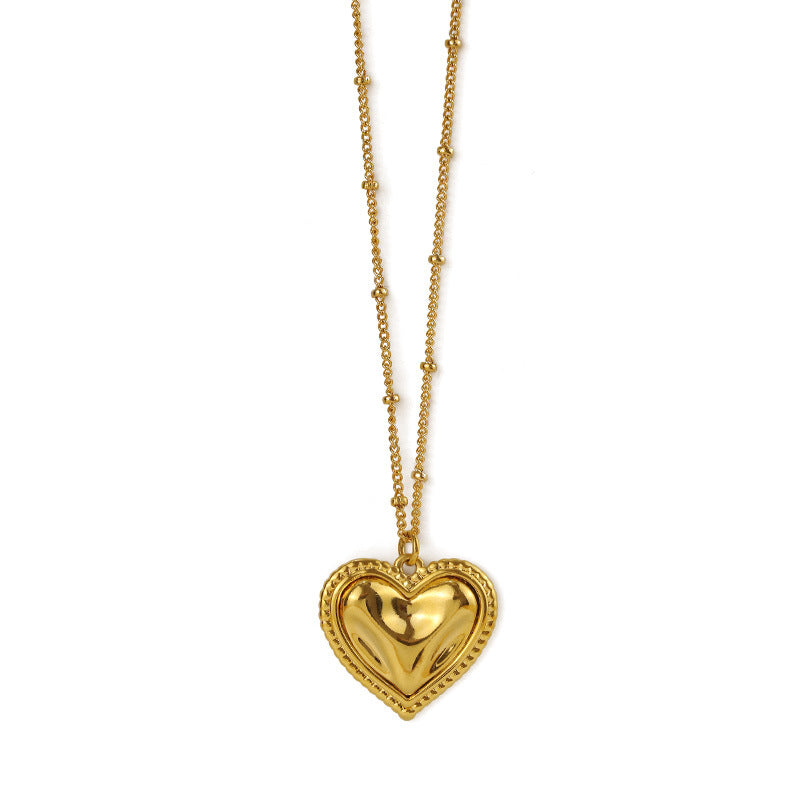 Versatile and Stylish Heart-Shaped Pendant Necklace in Brass