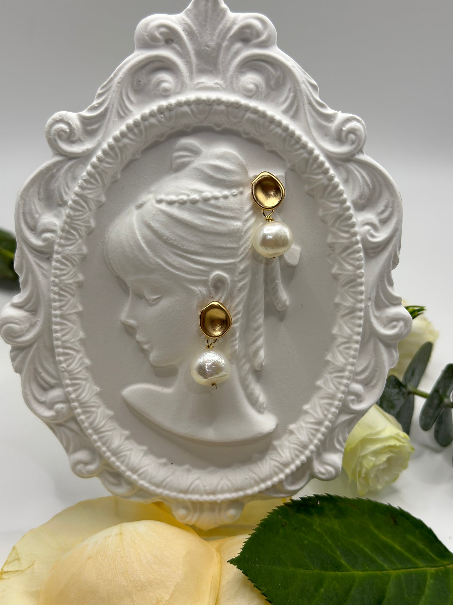 Vintage Baroque Freshwater Pearl Earrings